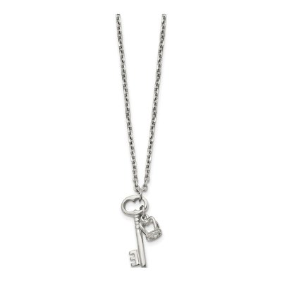 Stainless Steel Key Crown Pendant Necklace – view 5