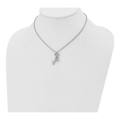 Stainless Steel Key Crown Pendant Necklace – view 6