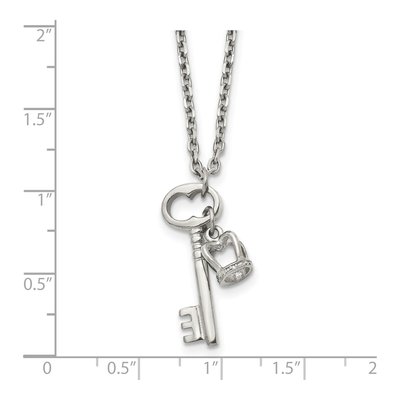 Stainless Steel Key Crown Pendant Necklace – view 7