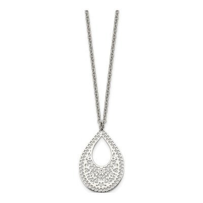 Stainless Steel Reversible Cut-Out Pendant Necklace – view 5