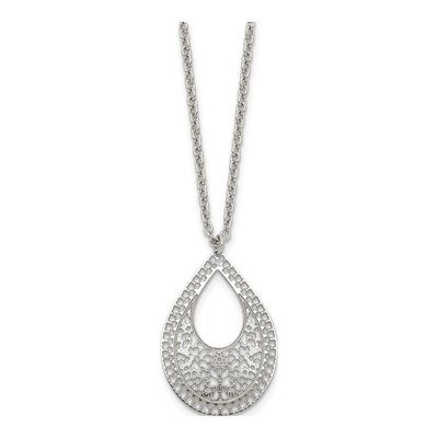 Stainless Steel Reversible Cut-Out Pendant Necklace – view 8