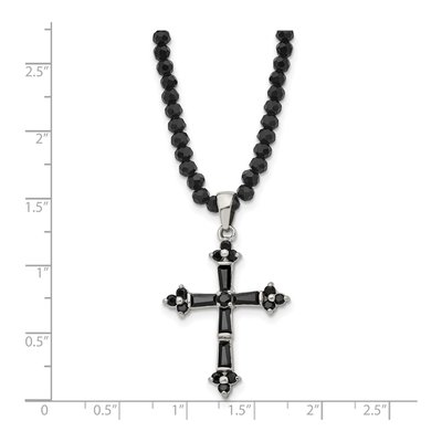 Stainless Steel CZ Cross Pendant Necklace – view 6