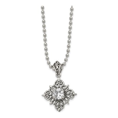 Stainless Steel Enameled Glass Pendant Necklace – view 3