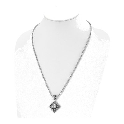 Stainless Steel Enameled Glass Pendant Necklace – view 5