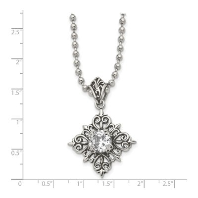 Stainless Steel Enameled Glass Pendant Necklace – view 6