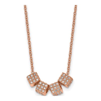 Stainless Steel CZ Pendant Necklace