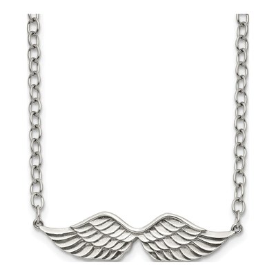 Stainless Steel Angel Wings Pendant Necklace