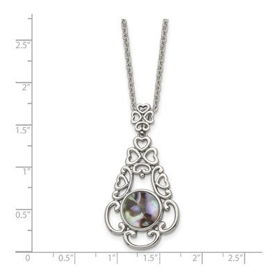 Stainless Steel Abalone Pendant Necklace – view 6
