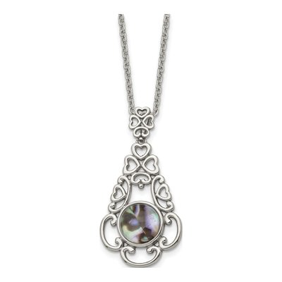 Stainless Steel Abalone Pendant Necklace