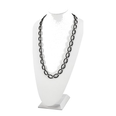 Stainless Steel Black Ceramic Necklace – view 6