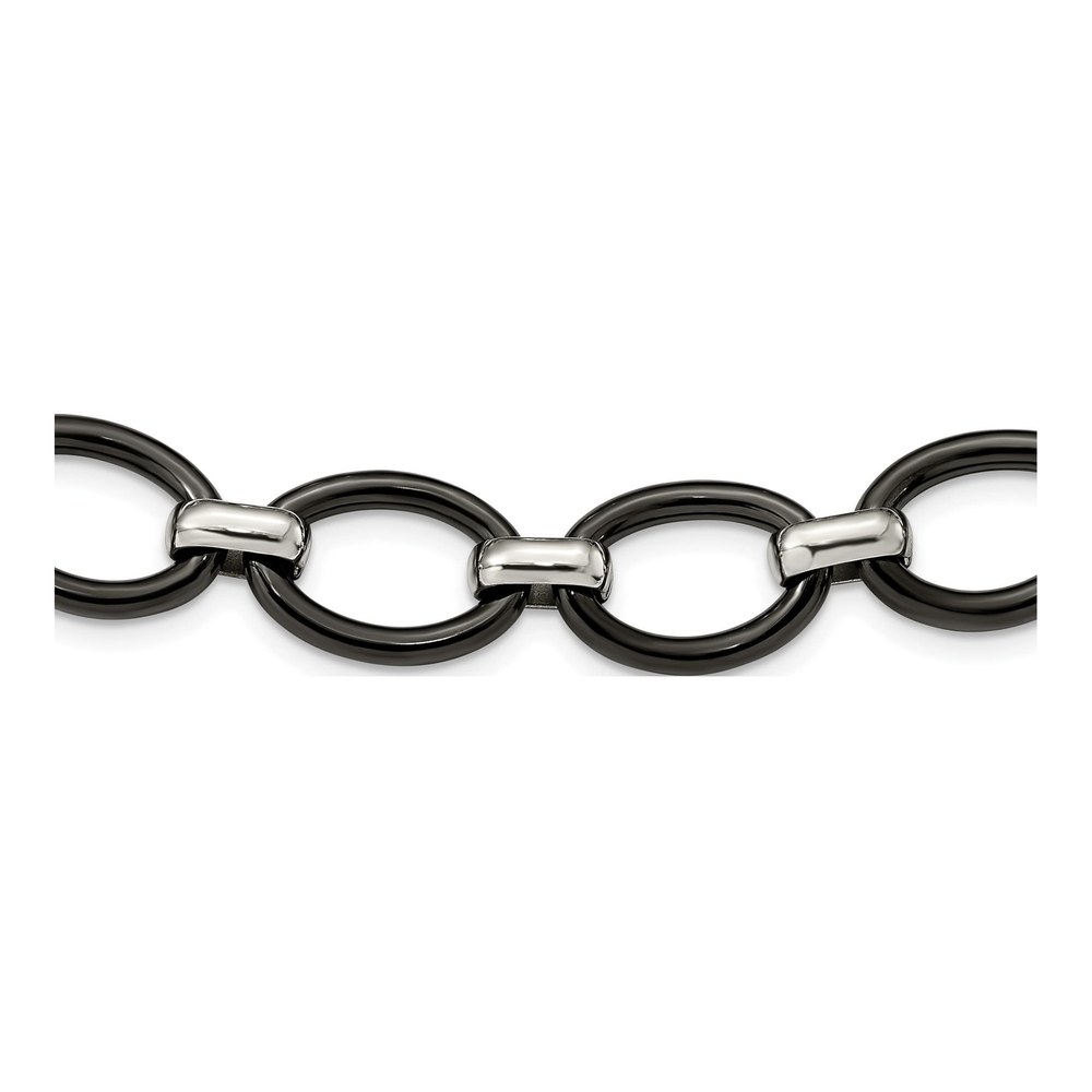 Stainless Steel Black Ceramic Necklace