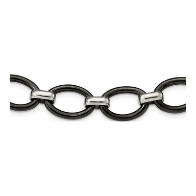 Stainless Steel Black Ceramic Necklace