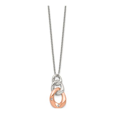 Stainless Steel Crystal IP Pendant Necklace – view 3