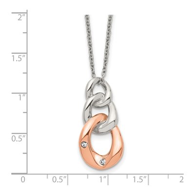 Stainless Steel Crystal IP Pendant Necklace – view 6