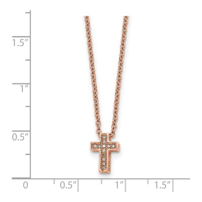 Stainless Steel CZ IP Cross Pendant Necklace – view 6