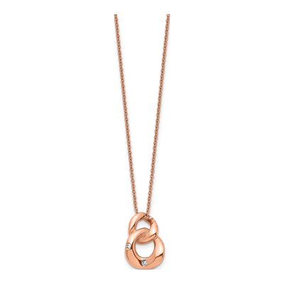 Stainless Steel Crystal Two Loop Pendant Necklace – view 3