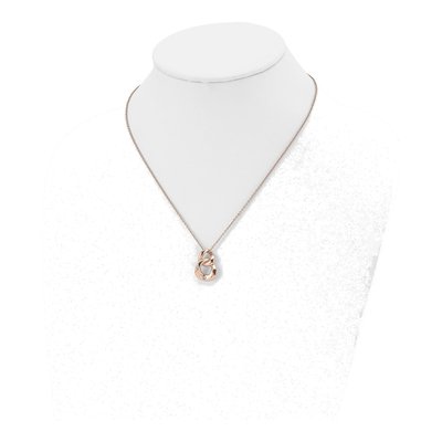 Stainless Steel Crystal Two Loop Pendant Necklace – view 5