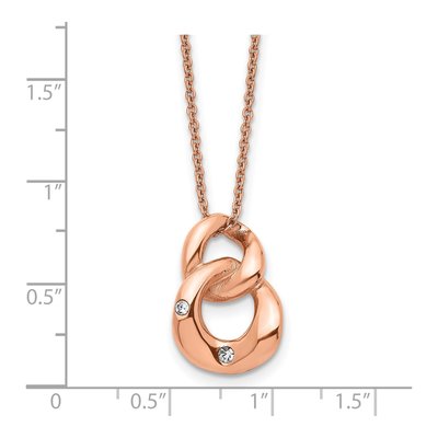 Stainless Steel Crystal Two Loop Pendant Necklace – view 6