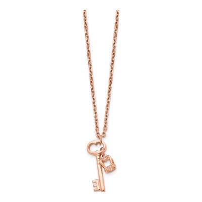 Stainless Steel IP Key Crown Pendant Necklace – view 5