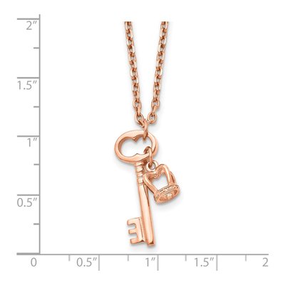 Stainless Steel IP Key Crown Pendant Necklace – view 7
