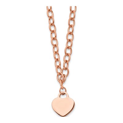 Stainless Steel IP Heart Pendant Necklace
