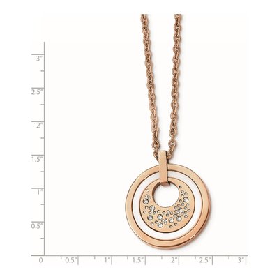 Stainless Steel Crystal IP Pendant Necklace – view 6