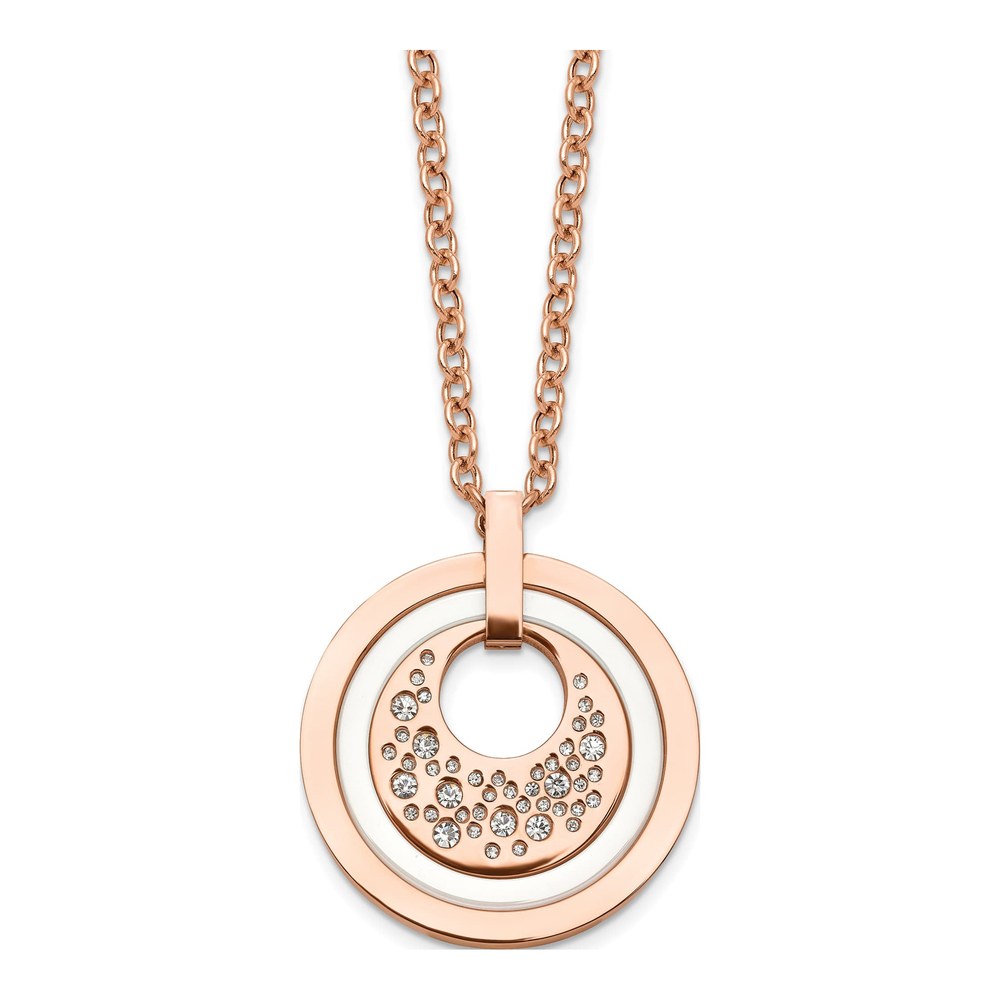 Stainless Steel Crystal IP Pendant Necklace