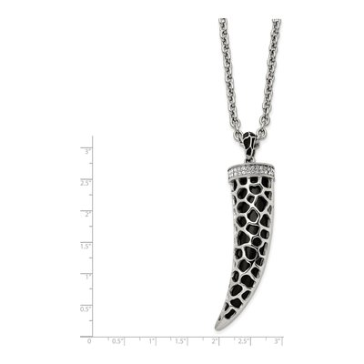 Stainless Steel Crystal Horn Pendant Necklace – view 4