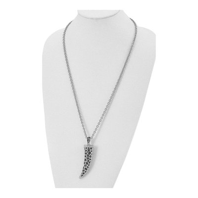 Stainless Steel Crystal Horn Pendant Necklace – view 5