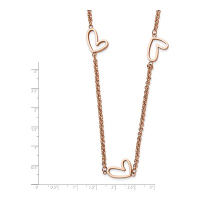 Stainless Steel IP Hearts Pendant Necklace – view 7