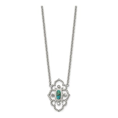 Stainless Steel CZ Pendant Necklace – view 3