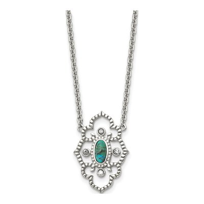 Stainless Steel CZ Pendant Necklace
