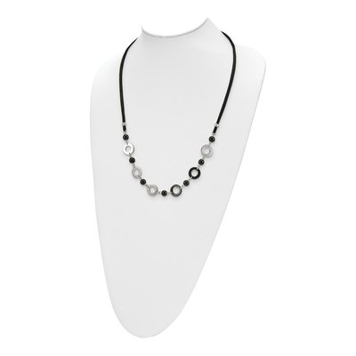 Stainless Steel Agate Leather Necklace – view 5