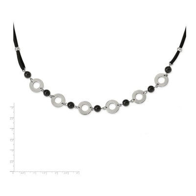 Stainless Steel Agate Leather Necklace – view 6
