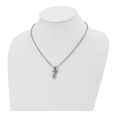 Stainless Steel Crystal Twist Necklace – view 5