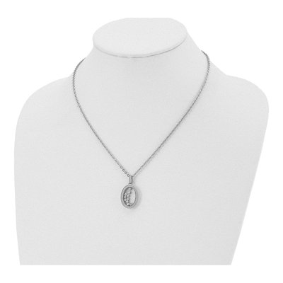 Stainless Steel CZ Floating Glass Pendant Necklace – view 5