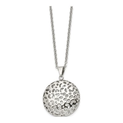 Stainless Steel Puffed Cut-Out Pendant Necklace – view 4