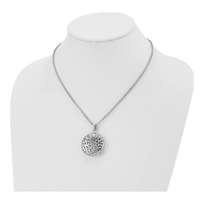 Stainless Steel Puffed Cut-Out Pendant Necklace – view 5
