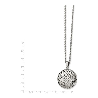 Stainless Steel Puffed Cut-Out Pendant Necklace – view 6