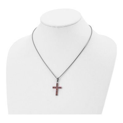 Stainless Steel CZ Cross Pendant Necklace – view 5