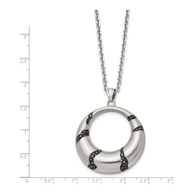 Stainless Steel Enamel Crystal Pendant Necklace – view 6