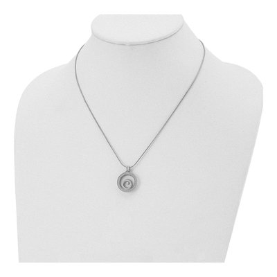 Stainless Steel CZ Floating Glass Circle Pendant Necklace – view 5