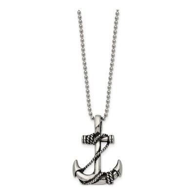 Stainless Steel Anchor Pendant Necklace – view 3