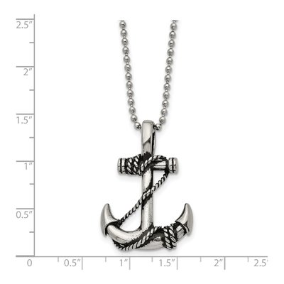 Stainless Steel Anchor Pendant Necklace – view 4