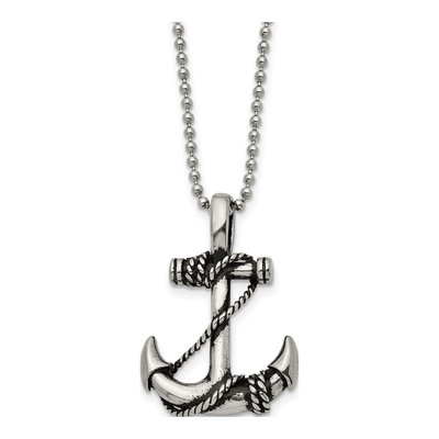 Stainless Steel Anchor Pendant Necklace