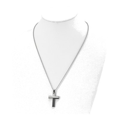 Black Stainless Steel Cross Pendant Necklace – view 5