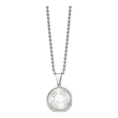 Stainless Steel Soccer Ball Pendant Necklace – view 3