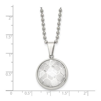 Stainless Steel Soccer Ball Pendant Necklace – view 4