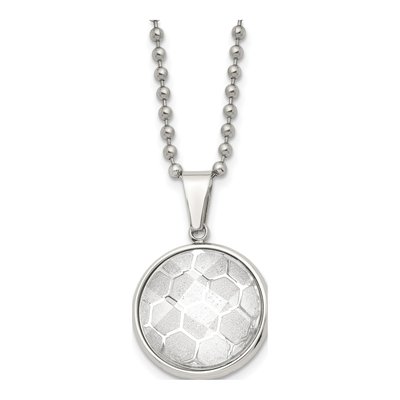 Stainless Steel Soccer Ball Pendant Necklace