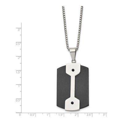 Black Stainless Steel Dog Tag Pendant Necklace – view 3